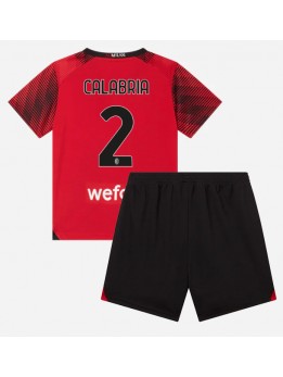 AC Milan Davide Calabria #2 Replika Hemmakläder Barn 2023-24 Kortärmad (+ byxor)